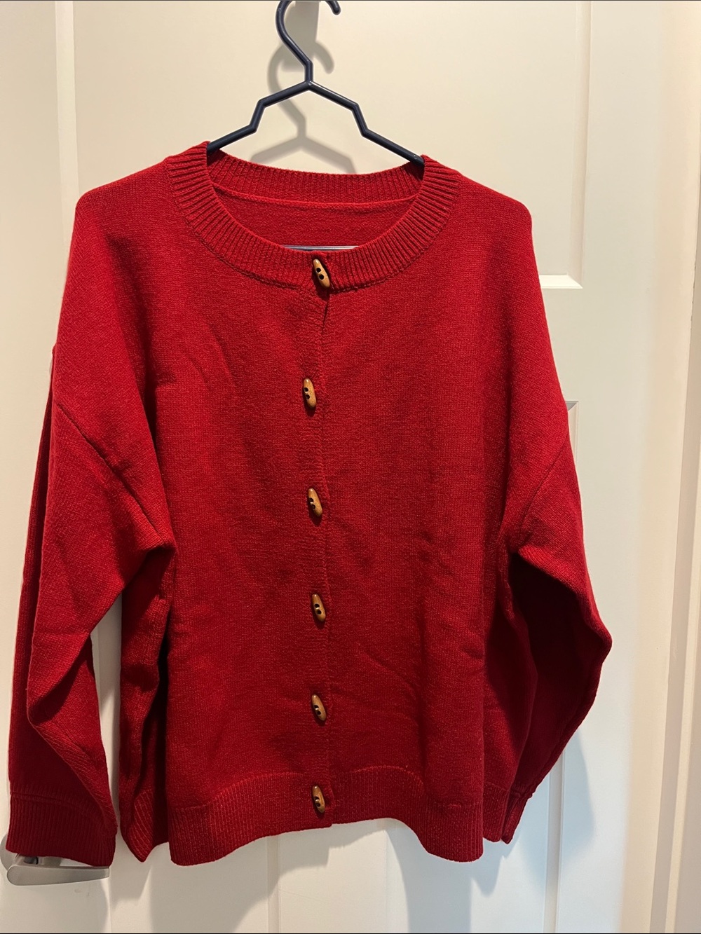 Classic Red Button-Up Women’s Sweater